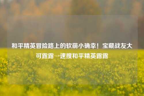 和平精英冒险路上的软萌小确幸!宝藏战友大可露露→速搜和平精英露露
