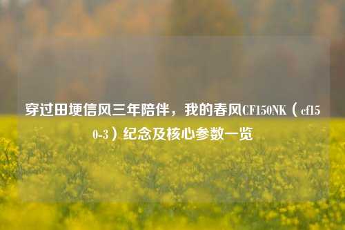 穿过田埂信风三年陪伴，我的春风CF150NK（cf150-3）纪念及核心参数一览