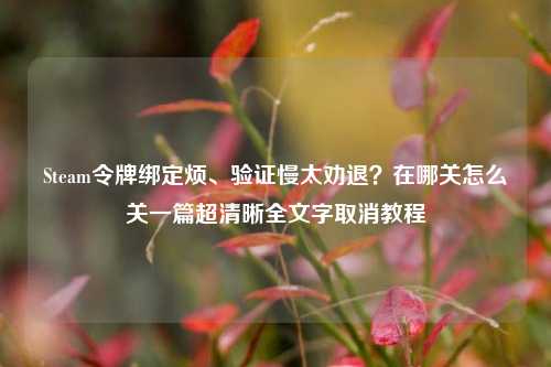 Steam令牌绑定烦、验证慢太劝退?在哪关怎么关一篇超清晰全文字取消教程