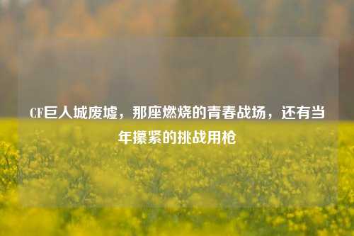 CF巨人城废墟,那座燃烧的青春战场,还有当年攥紧的挑战用枪