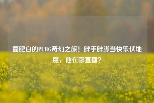 圆肥白的PUBG奇幻之旅!胖手胖脚当快乐伏地魔,他在哪直播?
