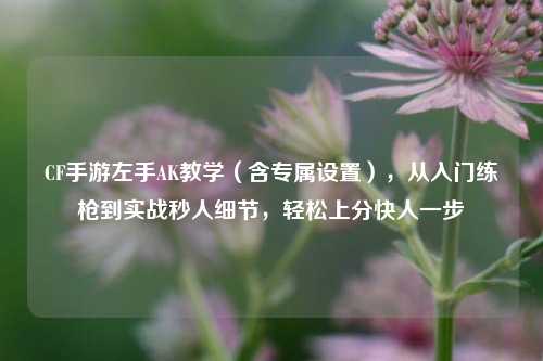 CF手游左手AK教学(含专属设置),从入门练枪到实战秒人细节,轻松上分快人一步