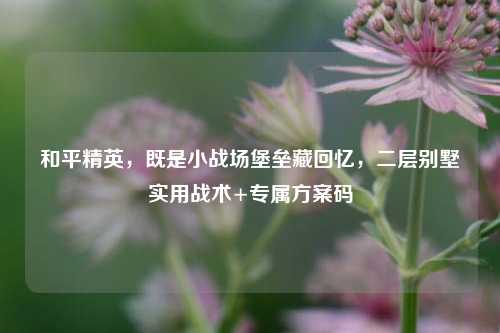 和平精英,既是小战场堡垒藏回忆,二层别墅实用战术+专属方案码