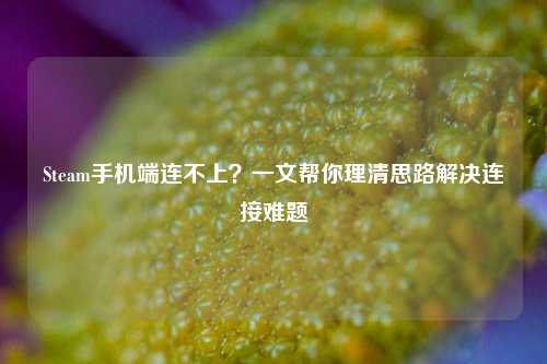Steam手机端连不上?一文帮你理清思路解决连接难题