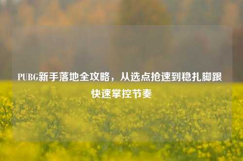 PUBG新手落地全攻略,从选点抢速到稳扎脚跟 快速掌控节奏