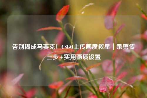 告别糊成马赛克!CSGO上传画质救星|录剪传三步+实用画质设置