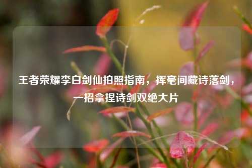 王者荣耀李白剑仙拍照指南,挥毫间藏诗落剑,一招拿捏诗剑双绝大片