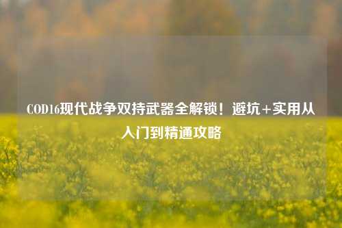 COD16现代战争双持武器全解锁!避坑+实用从入门到精通攻略