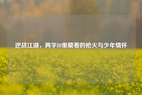 逆战江湖,两字ID里藏着的枪火与少年情怀