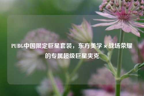 PUBG中国限定巨星套装,东方美学×战场荣耀的专属超级巨星夹克
