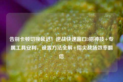 告别卡顿切换延迟！逆战快速窗口3招神技+专属工具安利，设置方法全解+指尖战场效率翻倍