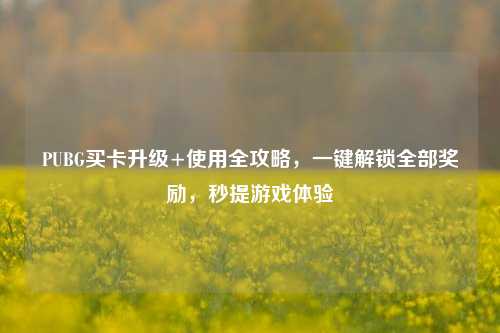 PUBG买卡升级+使用全攻略,一键解锁全部奖励,秒提游戏体验