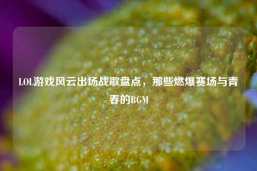 LOL游戏风云出场战歌盘点,那些燃爆赛场与青春的BGM