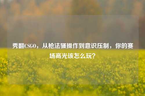 秀翻CSGO,从枪法骚操作到意识压制,你的赛场高光该怎么玩?