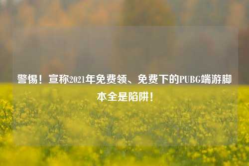 警惕!宣称2021年免费领、免费下的PUBG端游脚本全是陷阱!