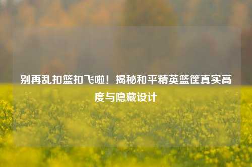 别再乱扣篮扣飞啦！揭秘和平精英篮筐真实高度与隐藏设计