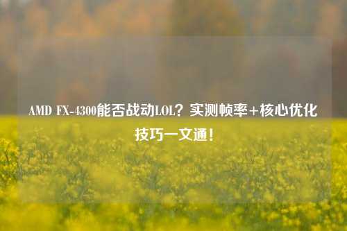 AMD FX-4300能否战动LOL?实测帧率+核心优化技巧一文通!