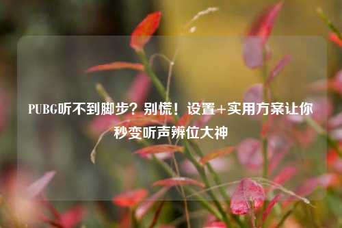 PUBG听不到脚步?别慌!设置+实用方案让你秒变听声辨位大神