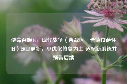 使命召唤16,现代战争(含战区·卡德拉萨怀旧)28日更新,小优化修复为主 适配新系统并预告后续