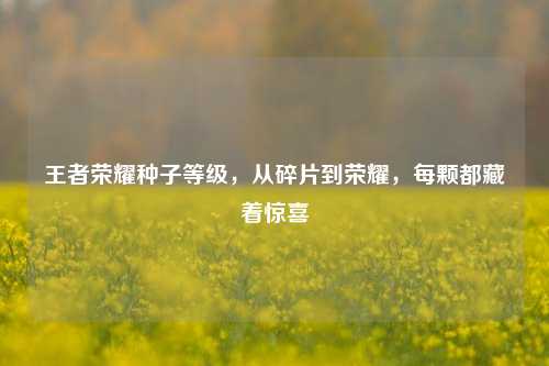 王者荣耀种子等级,从碎片到荣耀,每颗都藏着惊喜