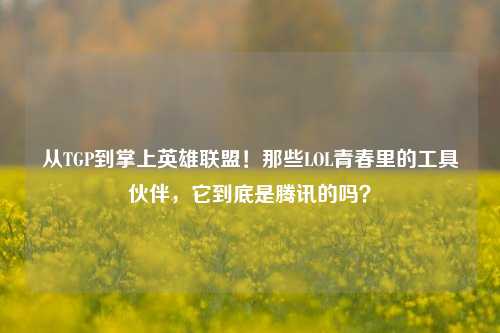 从TGP到掌上英雄联盟!那些LOL青春里的工具伙伴,它到底是腾讯的吗?