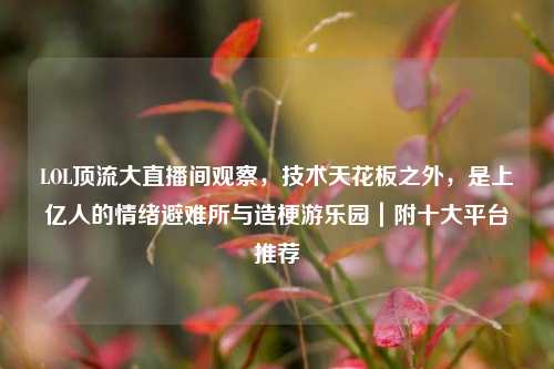 LOL顶流大直播间观察,技术天花板之外,是上亿人的情绪避难所与造梗游乐园|附十大平台推荐