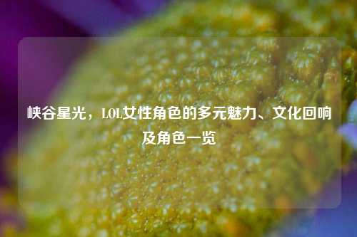 峡谷星光,LOL女性角色的多元魅力、文化回响及角色一览