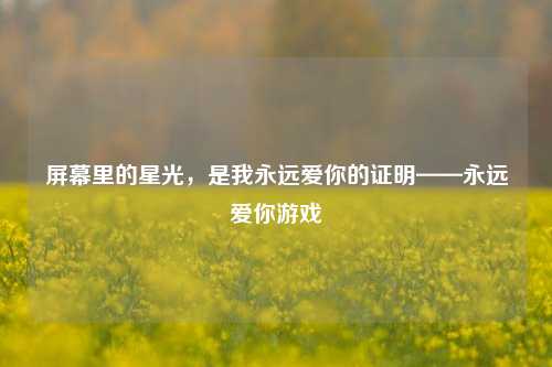 屏幕里的星光，是我永远爱你的证明——永远爱你游戏