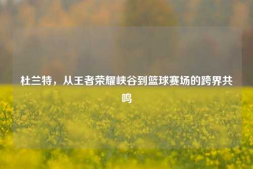 杜兰特，从王者荣耀峡谷到篮球赛场的跨界共鸣