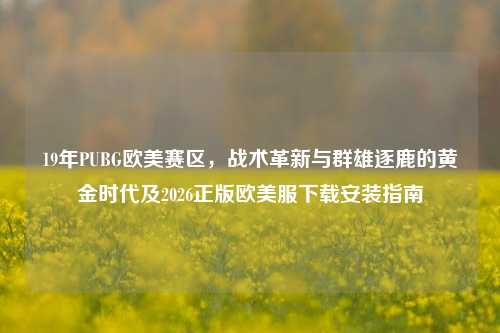 19年PUBG欧美赛区,战术革新与群雄逐鹿的黄金时代及2026正版欧美服下载安装指南