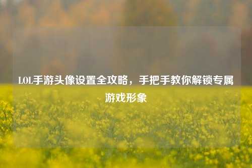 LOL手游头像设置全攻略,手把手教你解锁专属游戏形象