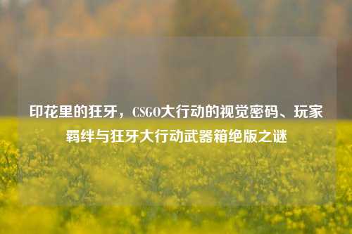 印花里的狂牙，CSGO大行动的视觉密码、玩家羁绊与狂牙大行动武器箱绝版之谜
