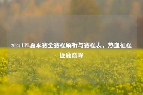 2024 LPL夏季赛全赛程解析与赛程表,热血征程逐鹿巅峰