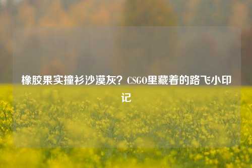 橡胶果实撞衫沙漠灰?CSGO里藏着的路飞小印记