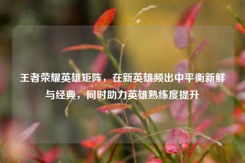 王者荣耀英雄矩阵,在新英雄频出中平衡新鲜与经典,同时助力英雄熟练度提升