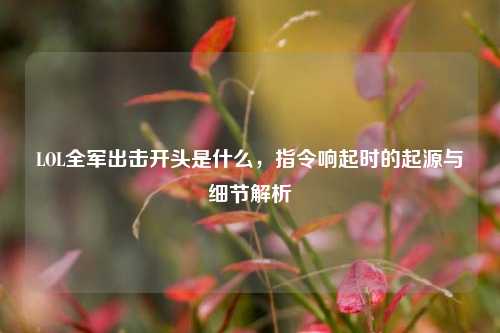 LOL全军出击开头是什么,指令响起时的起源与细节解析