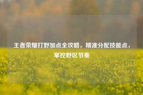 王者荣耀打野加点全攻略，精准分配技能点，掌控野区节奏