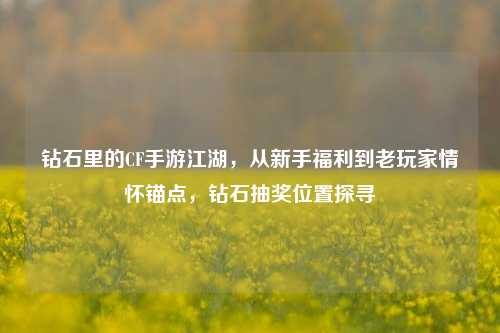 钻石里的CF手游江湖,从新手福利到老玩家情怀锚点,钻石抽奖位置探寻