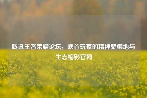 腾讯王者荣耀论坛,峡谷玩家的精神聚集地与生态缩影官网