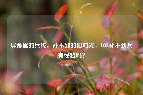 屏幕里的兵线,补不到的旧时光,LOL补不到兵有经验吗?