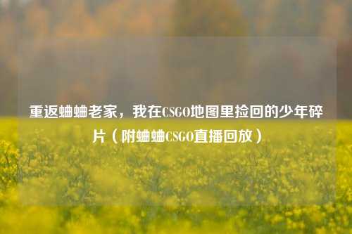 重返蛐蛐老家,我在CSGO地图里捡回的少年碎片(附蛐蛐CSGO直播回放)