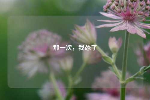 那一次，我怂了