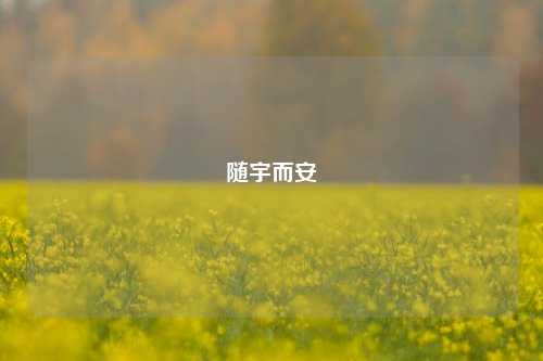 随宇而安