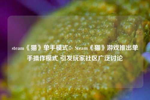 steam《猫》单手模式:Steam《猫》游戏推出单手操作模式 引发玩家社区广泛讨论