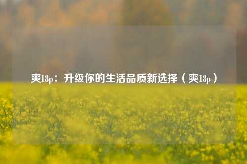 爽18p:升级你的生活品质新选择(爽18p)