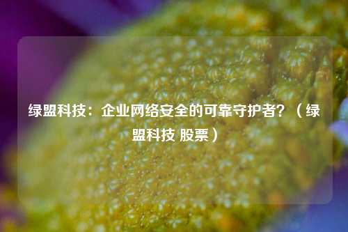 绿盟科技：企业网络安全的可靠守护者？（绿盟科技 股票）